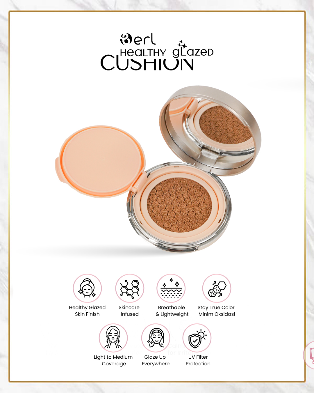 B ERL HEALTHY GLAZE CUSHION LIGHT BEIGE