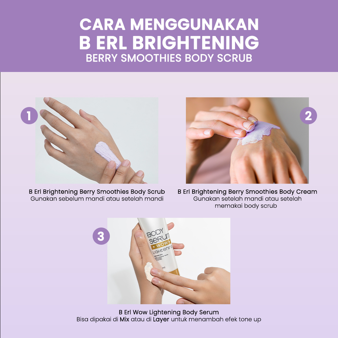 BUNDLING 2 PCS B ERL BRIGHTENING BERRY SMOOTHIES BODY SCRUB